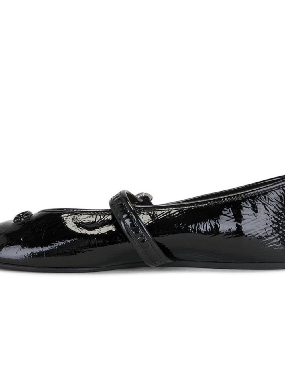 Coach Sculpted C Black Patent Leather Mary Jane Flat with Buckle - Picture 2 of 5